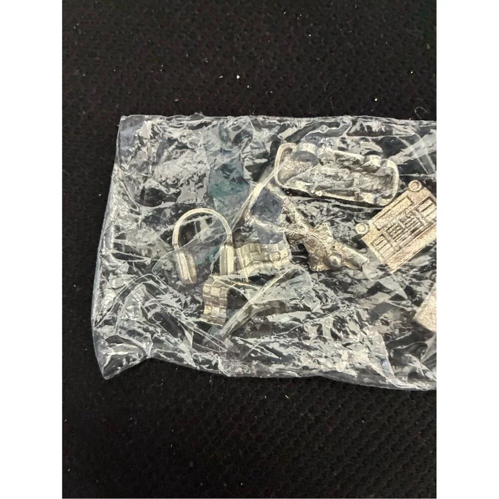 NIB Monopoly NASCAR Edition Cup Pawn Silver Metal Racecar Pit Crew Check Flag